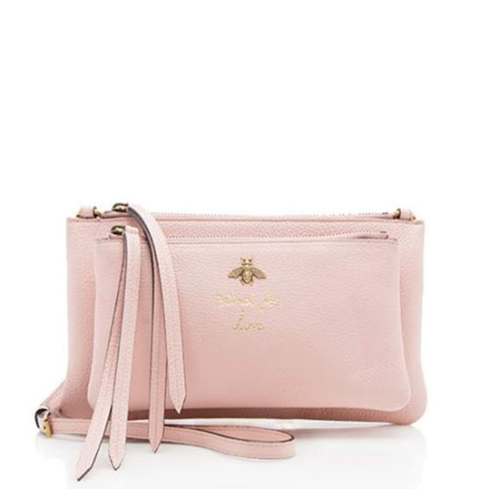 SOLDGucci Leather Blind For Love Bee Crossbody Bag - Picture 1 of 6